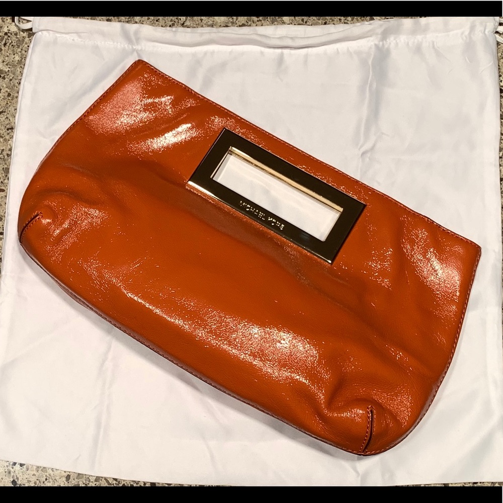 Michael Kors Berkley Patent Leather Clutch Handbag